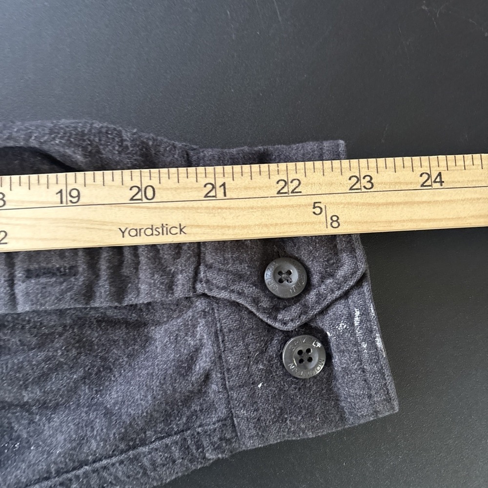 Grizzly Mountain Men's large gray Chamois Flannel GRAY Button Front Shirt - Picture 9 of 10